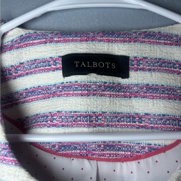 Talbots STRIPE TWEED JACKET size large - Picture 6 of 9